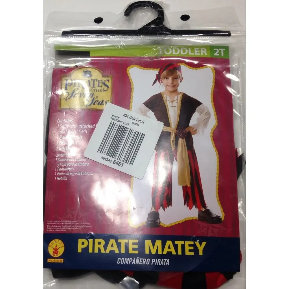 NEW Rubie's Pirates of the 7 Seas Pirate Matey Halloween Costume 2T - Picture 2 of 4